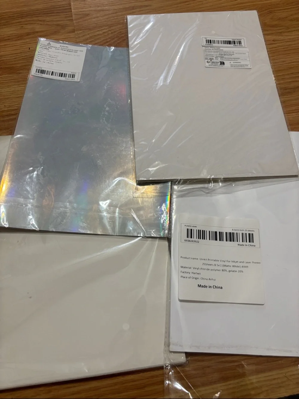 White Printable Vinyl Sheets Pack- lot of craft sticker paper. Printable cricut